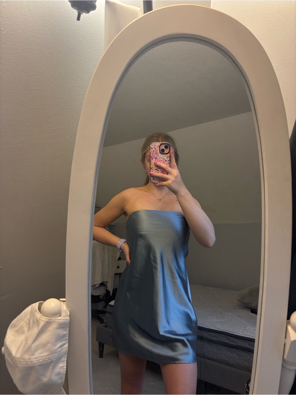 Wild Fable Strapless Satin Mini Dress
